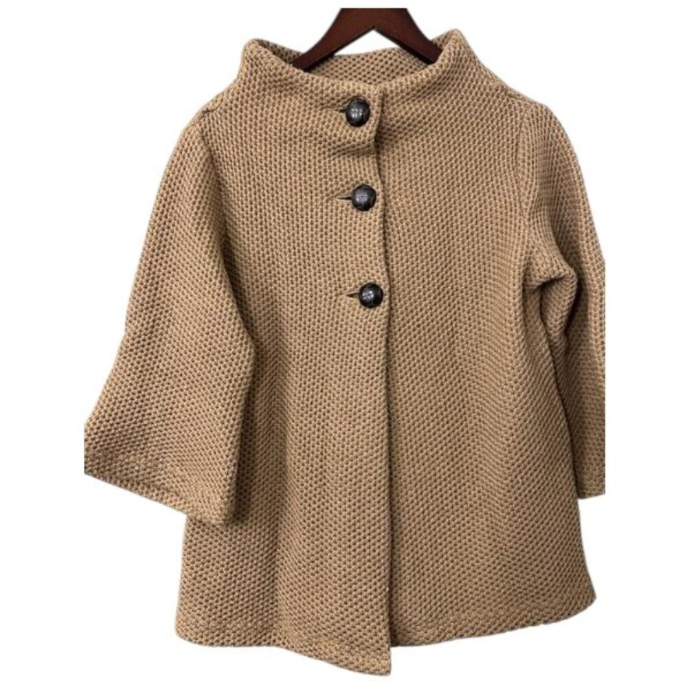 Piko tan 3/4 sleeve high neck sweater size M